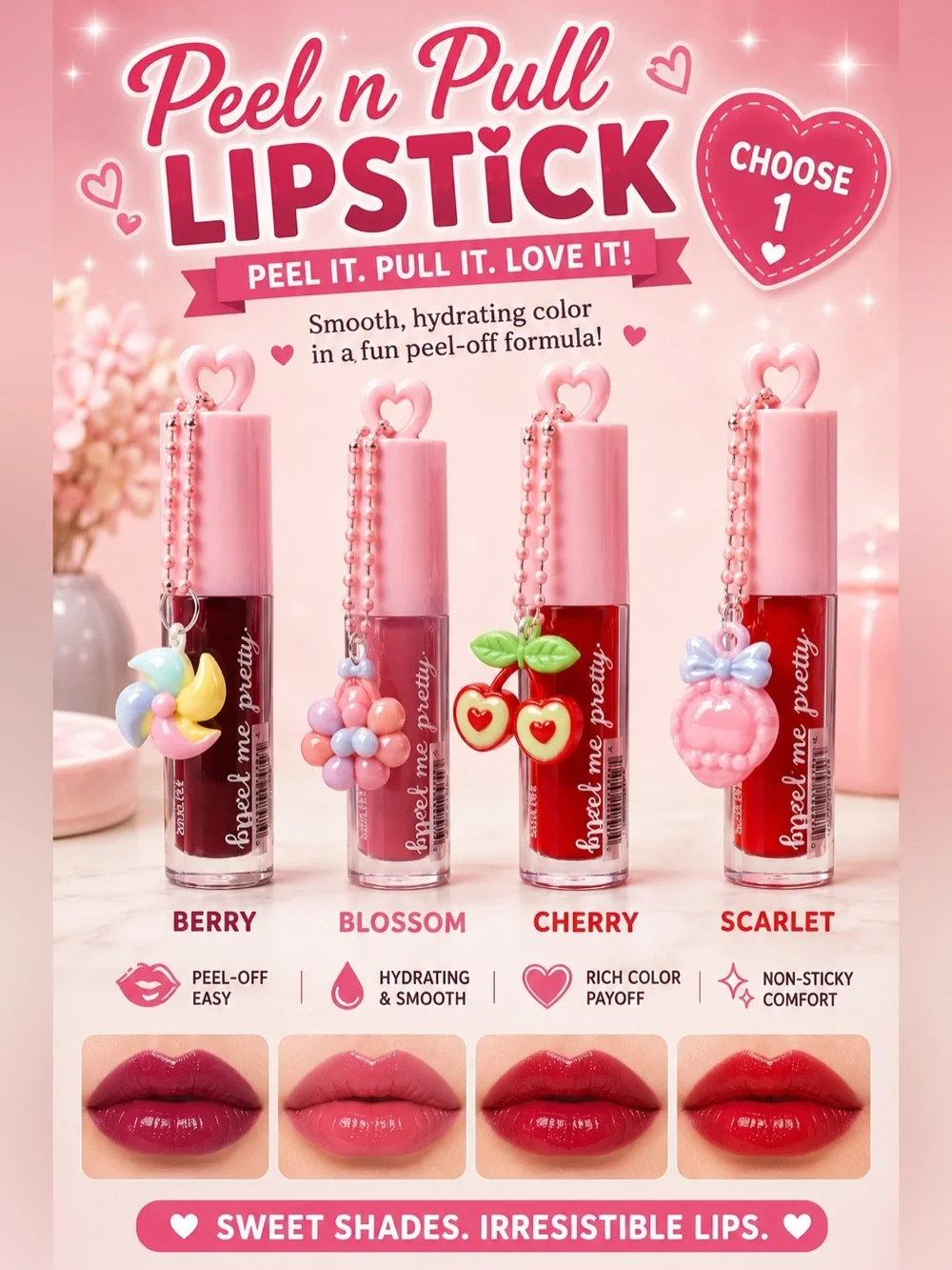 Peel 'n Pull Hydrating Lipstick - Choose 1